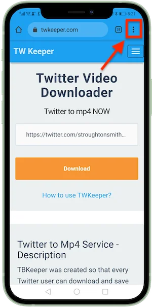 Add to home screen step 1