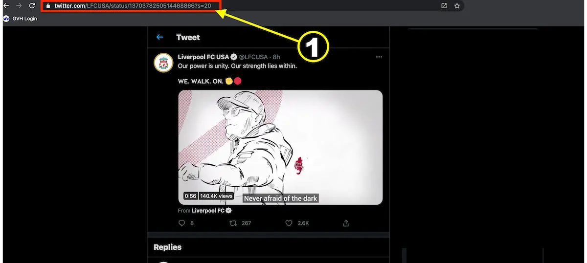 How to copy tweet URL from address bar