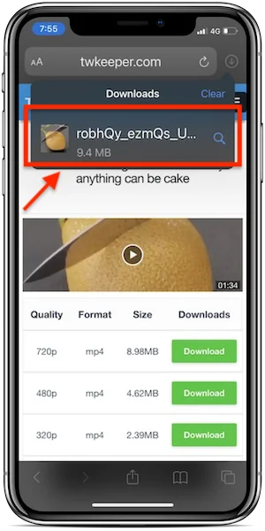 Open downloaded video