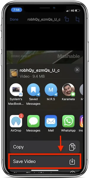 Save Video to Photos